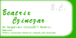 beatrix czinczar business card